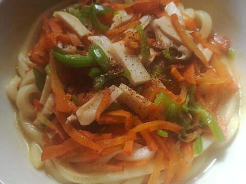 エリンギ にんじん ピーマン カレーうどん